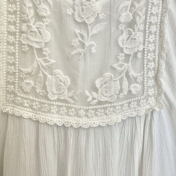 Abercrombie & Fitch White Lace Crinkle summer loose tank top shirt S‎ - Picture 5 of 13